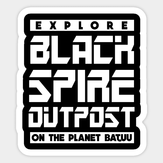 Black Spire Outpost Shirt Sticker by amy1142